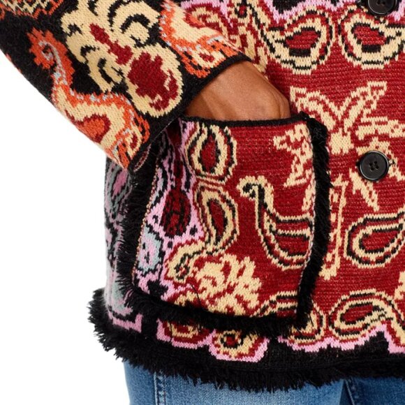 FARM RIO 'Sweet Mermaids' Sweater-Knit Blazer Jacket, Multicolor - Picture 6 of 6